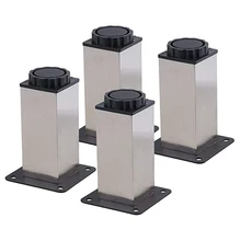 4 шт мебель шкаф металлические ножки кухня Регулируемая нержавеющая сталь ноги квадратный 80/100/200 мм