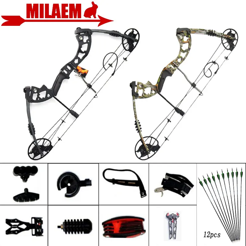 

1Set 30-70lbs Compound Bow Carbon Arrow Spine 500 Bow Sight Stabilizer Bow Release Stand IBO 320FPS Outdoor Hunting Accessories