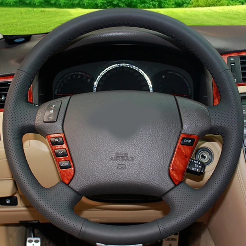 Hand-stitched Steering Wheel Cover Black Artificial Leather Car Covers Wrap for Toyota Crown 2005-2009 | Автомобили и мотоциклы