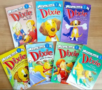 

7 books First I Can Read Dixie dog Kids classical story books children Early Educaction English picture Stories reading Book