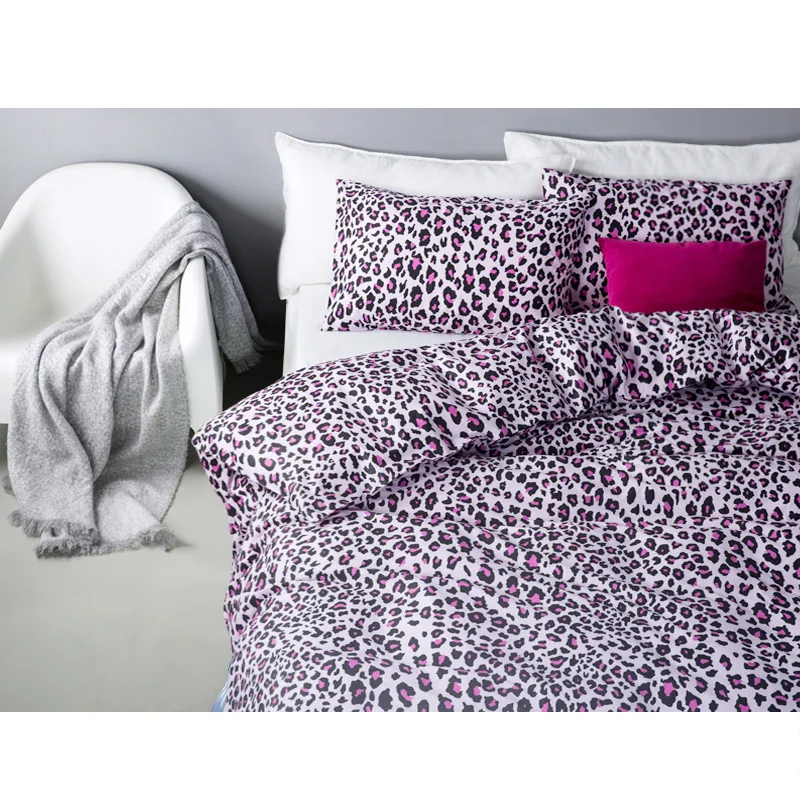 Brand Leopard Print cotton comfortable girl bedding set bedclothes fitted cover/bed sheet quilt duvet cover pillow cases4pcs/set