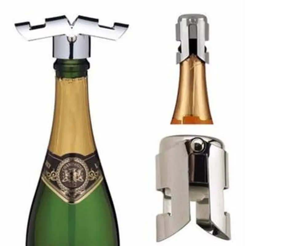 Stainless Steel Champagne Wine Stoppers Wine Bottle Plug Sealer Vacuum