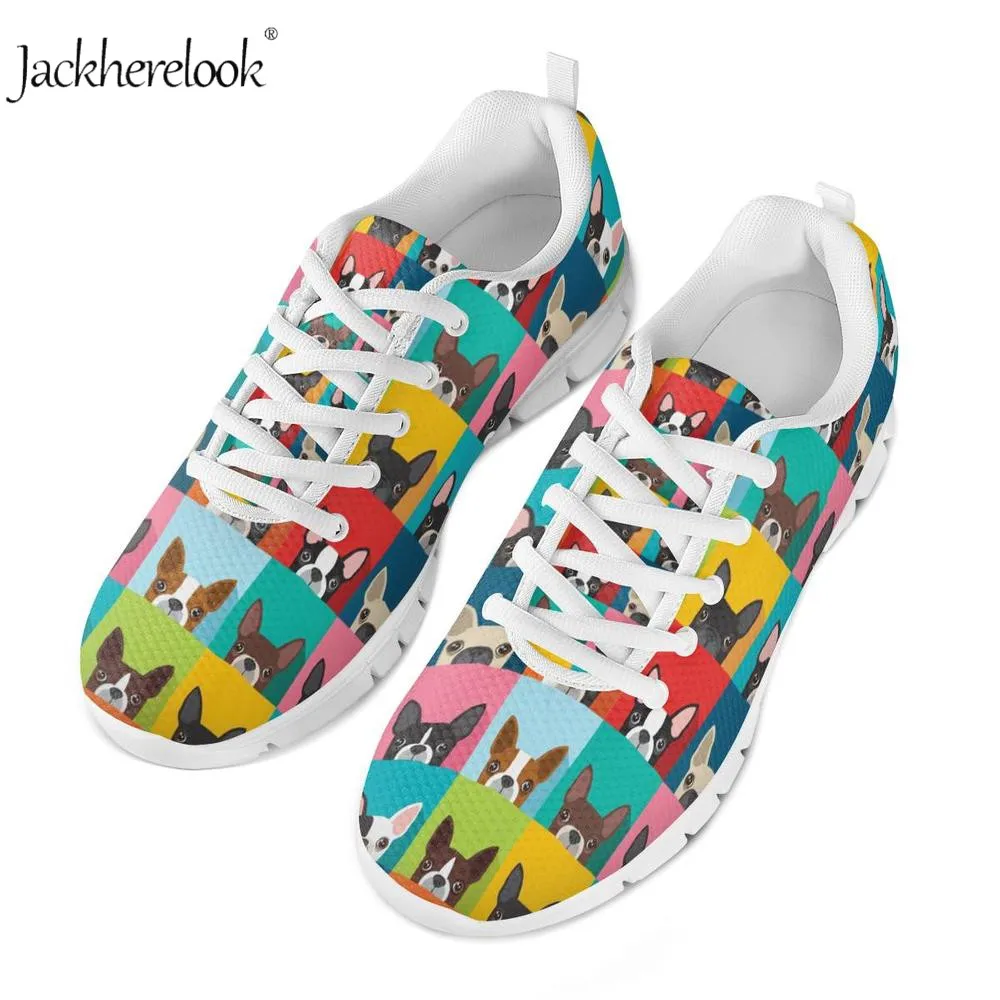 Кроссовки Jackherelook Boston Terrier женские Вулканизированная обувь с милыми собаками