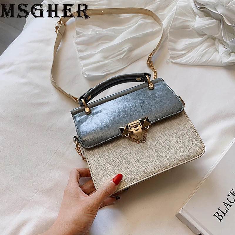 

MSGHER Handbags Women Color Blocking Shoulder Bags Luxtury Designer Small Bags for Women Fashion Chain Hasp Crossbody Bags