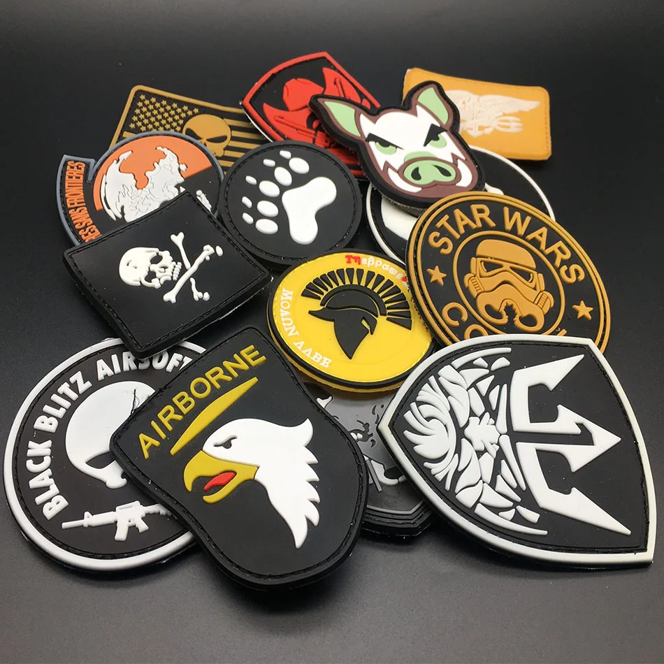 

10pc/lot Randomly-pack Quality PVC Patch Morale Stick on Tactical Patch Army Morale Adhensive Patch