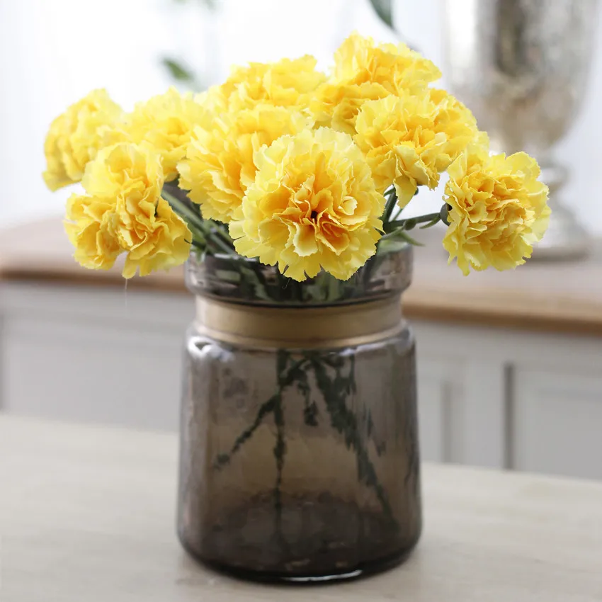Artificial Flowers 28Cm Carnation Mother's Day Gift Silk Flower Table Decoration Home Decoration Bouquet Multicolor Optional JH71 (8)