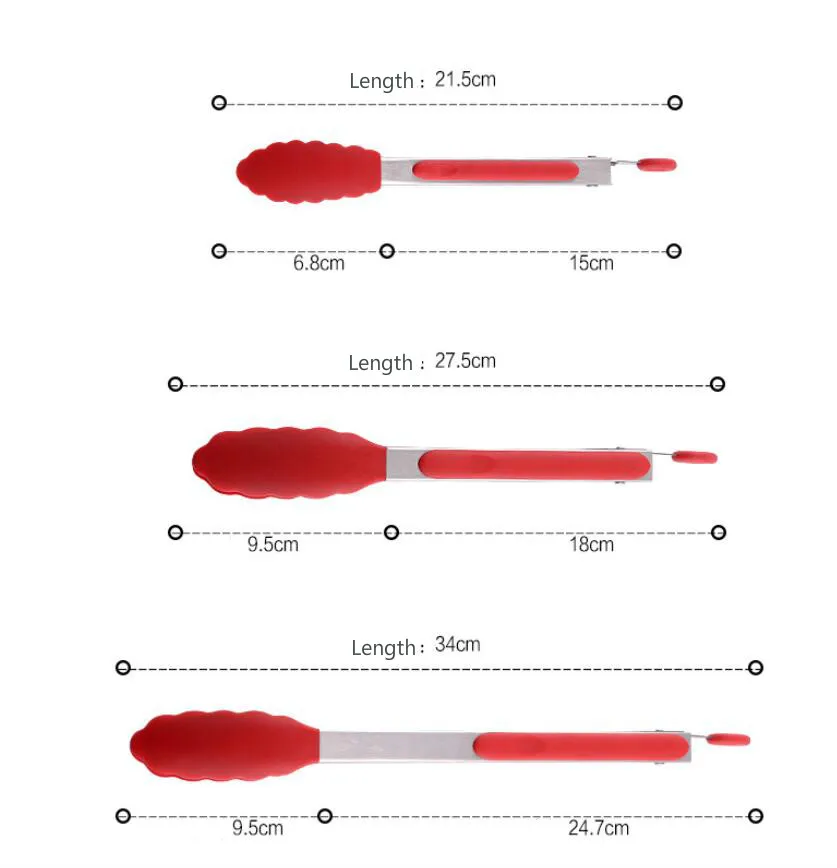 3 шт./компл. барбекю инструменты Еда Класс силиконовые Еда щипцы Нержавеющая сталь силиконовая посуда Кухня Пособия по кулинарии Тонг зажим аксессуары