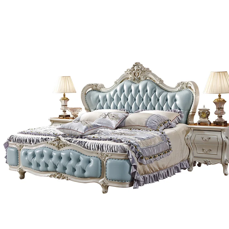 set of 6 pcs factory price royal large king size faux leather soft bed bedroom wedding furniture soft bed by sea shipping - Shipping Bedroom Furniture set of 6 pcs factory price royal large king size faux leather soft bed bedroom wedding furniture soft bed by sea shipping - Shipping Bedroom Furniture