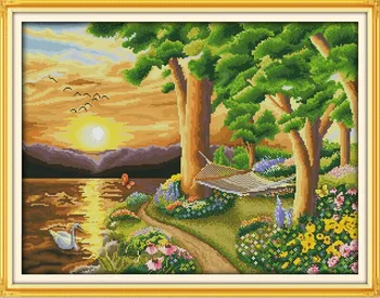 

Twilight Swan Scenery Needlework,Cross stitch,Set For Embroidery kits,Printed Patterns Counted Cross-Stitching,DIY Handmade