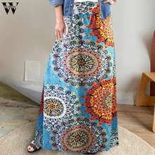 Womail юбки женские летние модные богемные цветочные юбки с высокой талией с принтом kawaii длинная юбка тонкая повседневная юбка Пляжная J611