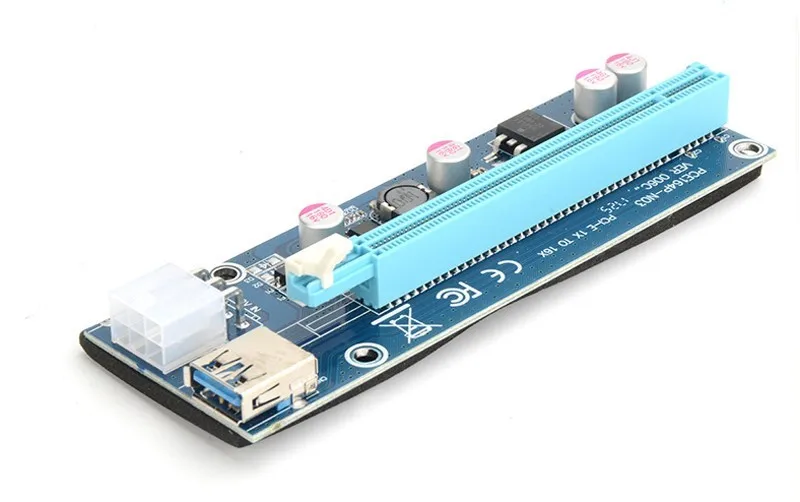 Оптовая продажа 006C PCIe PCI E Express Riser Card 1x к 16x USB 3 0 кабель адаптер SATA 4Pin IDE Molex 6 pin для