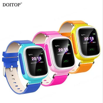 DOITOP Kids GPS LED Touch Screen Smart Watch GSM SOS Call SMS Child GPS Position Tracker Finder Watch for Kids Anti Lost Monitor