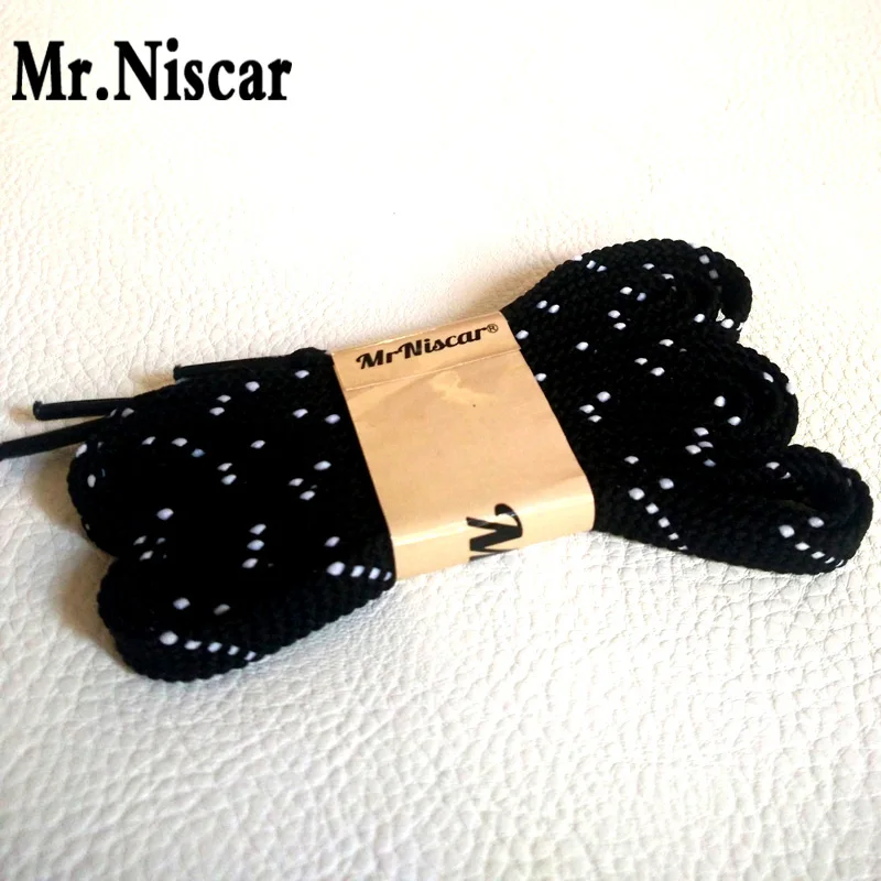 

Mr.Niscar 2 Pair Black Brand Shoelaces for Casual Canvas Shoes White Point Twill Flat Shoelace Sneaker Shoe Laces Strings Rope