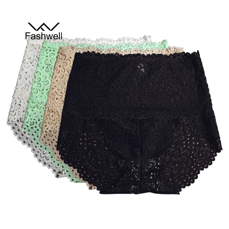 Fashion High Quality Sexy Cotton Briefs Women Panties Transparent Underwear Women Lace Women High Waist Panties 4 pieces/lot