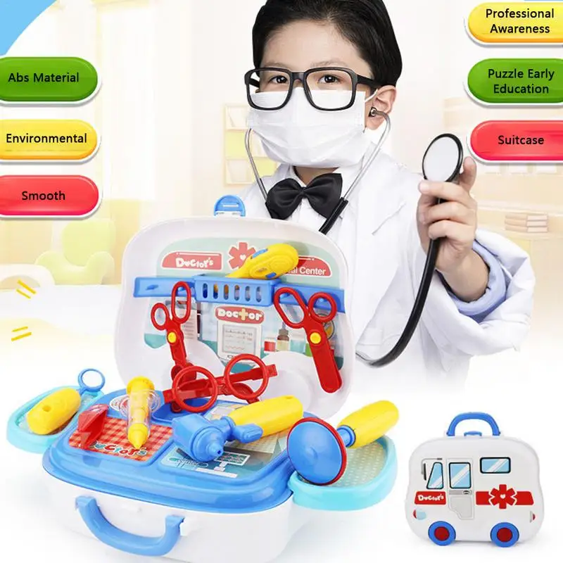 Children's House Play Educational Toy Set Medical Care Kitchen Tool Cosmetics Portable Suitcase Toy