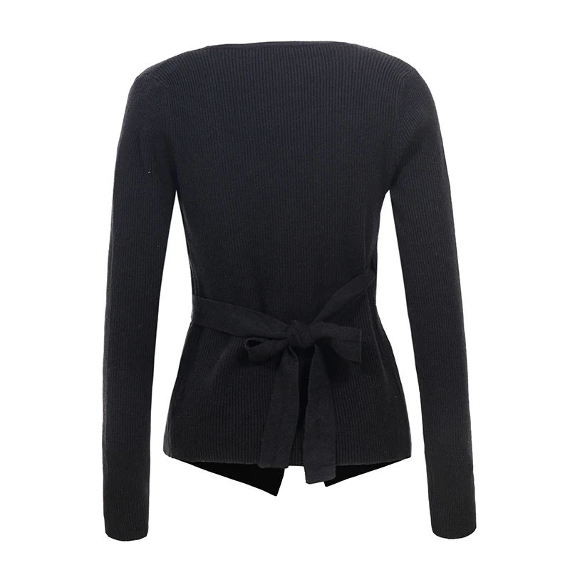 GLO-STORY 2017 Autumn & Winter Knitting Sweater Cardigan Long Sleeves Solid Color V Neck Fashion Sweaters Female  4965