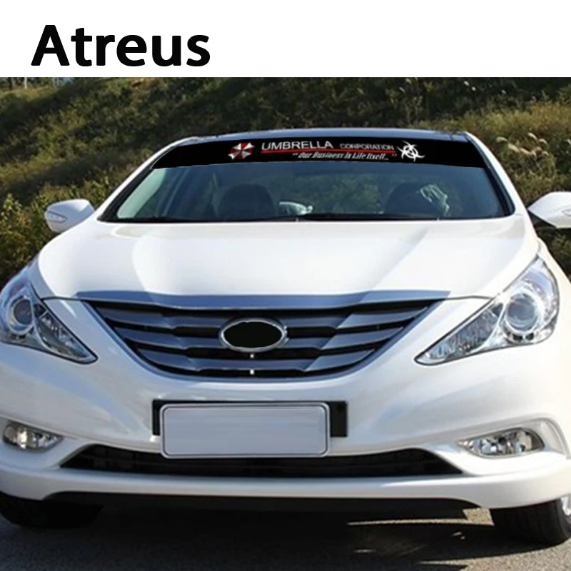 Спортивные наклейки на лобовое стекло автомобиля Atreus для Nissan qashqai Citroen c4 c5 c3 Chevrolet