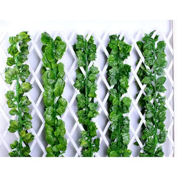 

5PCS Artificial Decoration Vivid Green Vine Rattan Leaf Plants Grape Leaves For Home Garden Party Decor