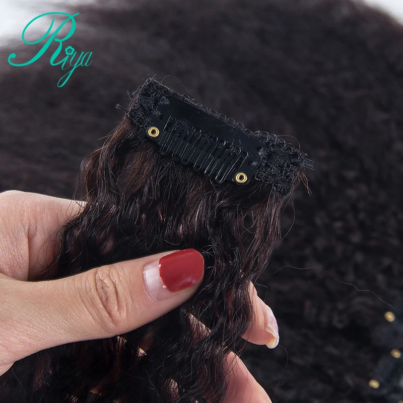 kinky straight clip in human hair extension (15)