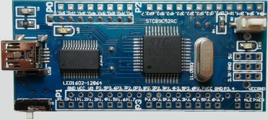 Бесплатная доставка SMD STC89C52RC MCU минимальная системная плата C51 Совет по развитию USB