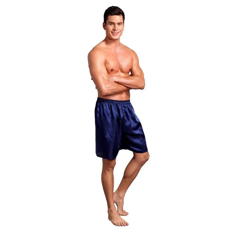 Горячая распродажа новые мужские атласные летние новые шорты пижамы мужские повседневные шорты свободного кроя Мягкие штаны для сна M L XL 2XL