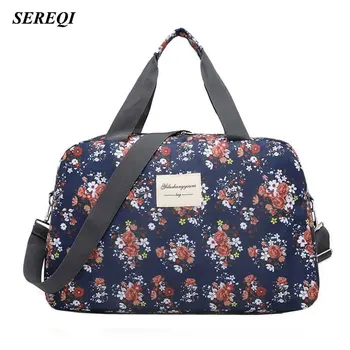 

SEREQI Women Travel Shoulder Storage Bag Large Capacity Travel Bag Hand Luggage Bag Folding Clothes Storage Pouch Organizer