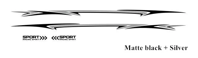 Гоночная Спортивная полоска, Автомобильный кузов, линия талии, наклейка для Mitsubishi ASX Outlander 2011-, спортивный стайлинг на Автомобильный кузов виниловый стикер - Название цвета: Matte black -Silver
