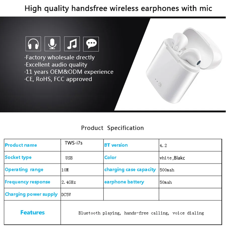 Высокое качество i7s tws Bluetooth наушники туры Беспроводная гарнитура беспроводная bluetooth-гарнитура костной проводимости, NFC наушники с микрофоном для iphone xiaomi air dots