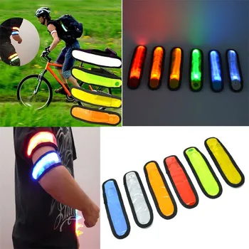 

200pcs/lot 32*4cm LED Safety Reflective Belt Strap Arm Band Outdoor Sports Night Cycling Running