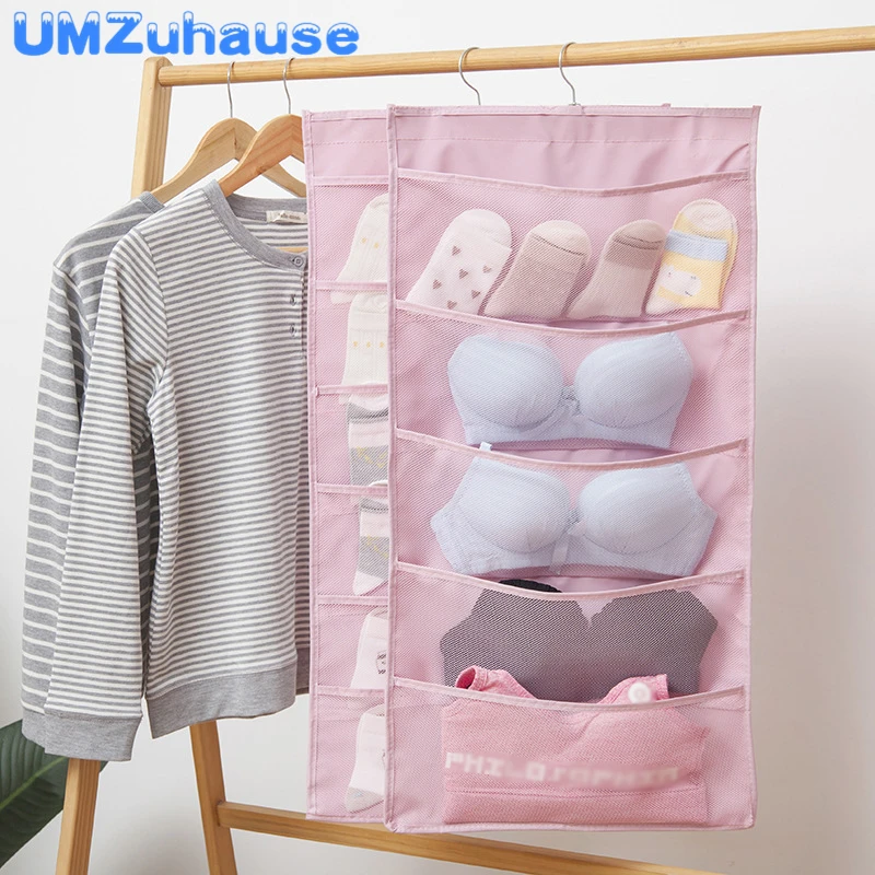 

Hanging Organizer Cabinet Storage Bags Clothes Clothing Underwear Bra Socks Wardrobe Hanger Wall Home Organization Layers Pocket