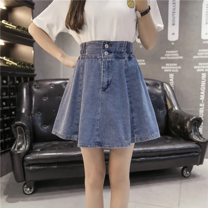 

Short Demin Mini Skirt for Women 2017 Summer Tutu School Skirt Jeans Women Clothing Ruffle High Waist Skirts Girls Falda Mujer