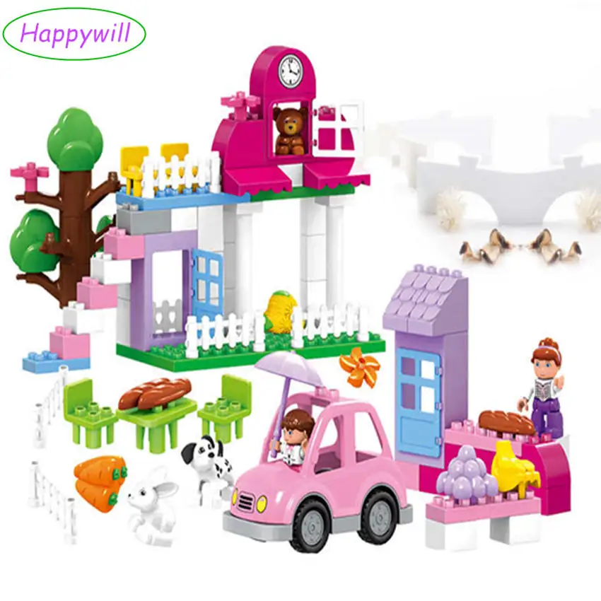 Happywill HM065 95pcs/lot Happy Farm Animals Building Blocks Sets Large particles Animal Model Bricks