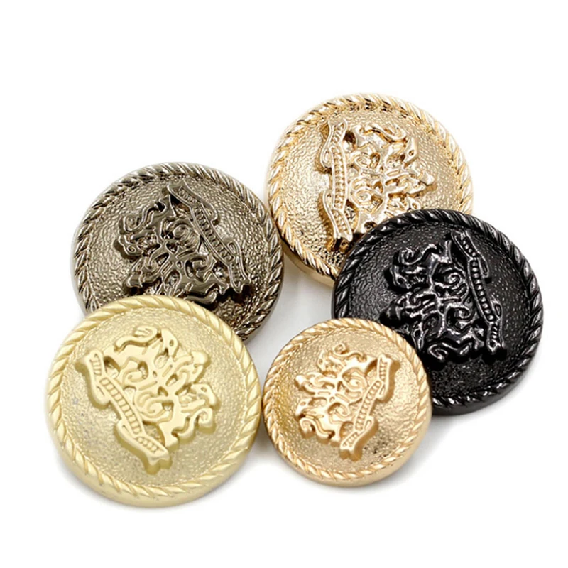 

10pcs QJH Brand British style Metal Button in Gold Color Classic DIY Garment Accessories materials decorative buttons scrapbook