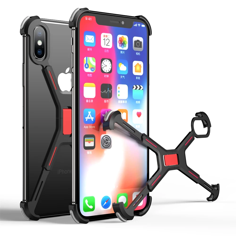 

OATSBASF Luxury X Shape Metal Cover Case for iPhone XS Max Case Personality Back Cover for iPhone X shockproof shell Bumper Case