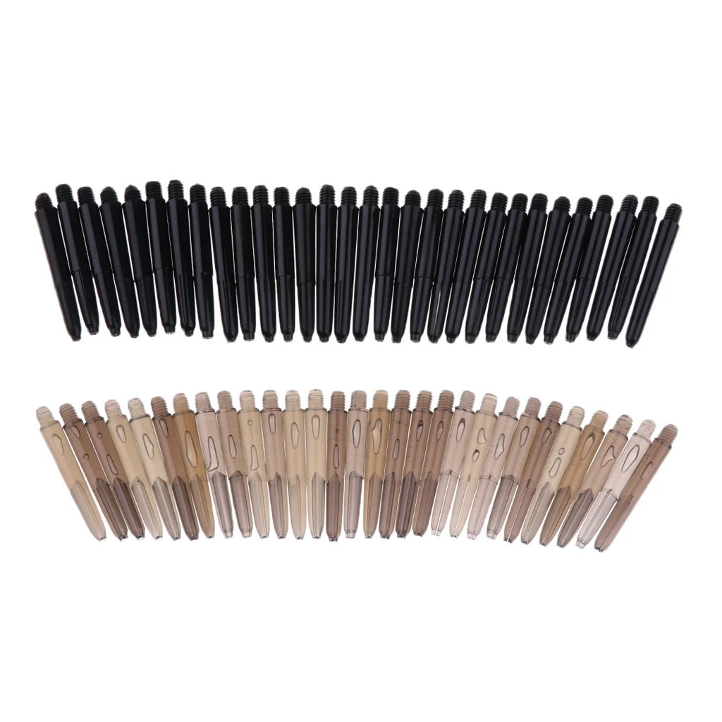 60 Pieces 35mm 2BA Thread Plastic Dart Stems Shafts Soft Tip Darts, Black & Gray