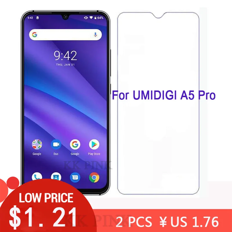 

For UMIDIGI A5 Pro Tempered Glass Screen Protector Cover Explosion-proof Mobile phone Film Case For UMIDIGI A5 Pro 6.3" Glass