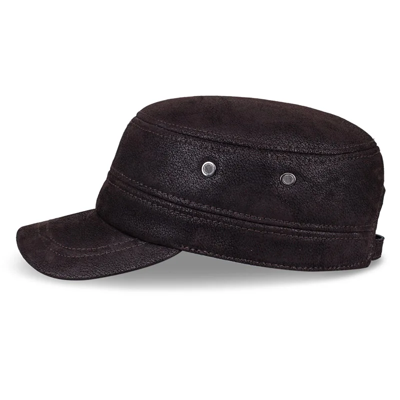 HL019 натуральная кожа бейсболка модная коробка шляпа/Кепка новая мужская брендовая армейская нубуковая кожаная кепка шляпа