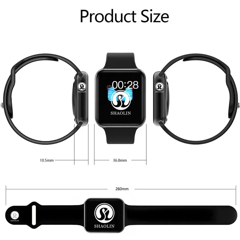 Reloj inteligente Serie 4 reloj inteligente para Apple iOS iPhone Android reloj de pulsera deportivo Bluetooth pulsera Fitness Tracker (botón rojo) - 4