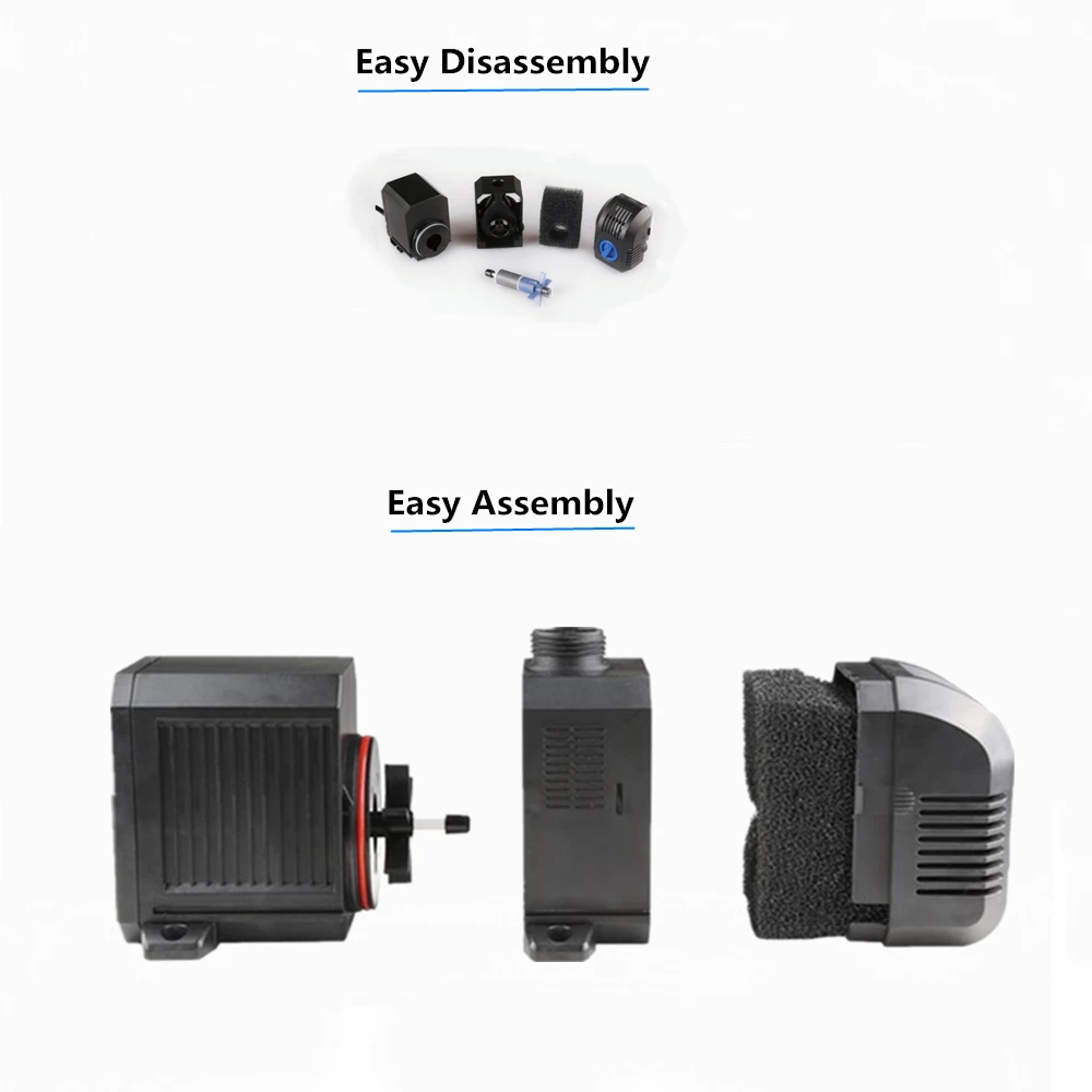 Aquarium Water Submersible Pump Filter Ultra Quiet for Fish tank Pond Fountain Hydroponic 500 2500L h 5