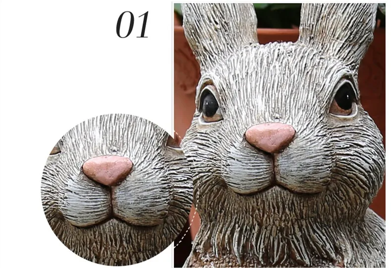 Resin Art Decoration Cartoon Sculpture Decoration Simulation Animal Rabbit Garden Decoration Outdoor Oraments