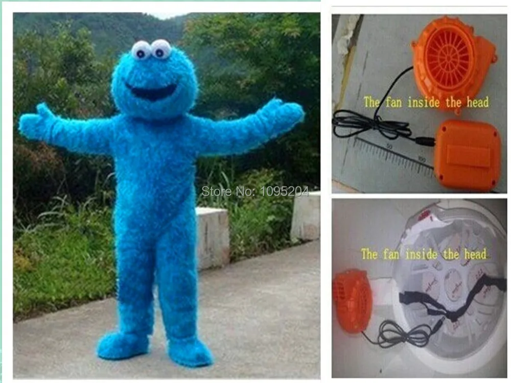 

BING RUI CO Adult Elmo mascot costume blue Elmo mascot costume blue Sesame street fast shipping with fan