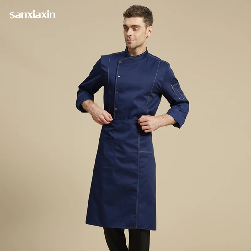 

sanxiaxin wholesale Cafe restaurant BBQ Uniform Kitchen Chefs hotel long sleeves restaurant uniform chef coats waitress uniform