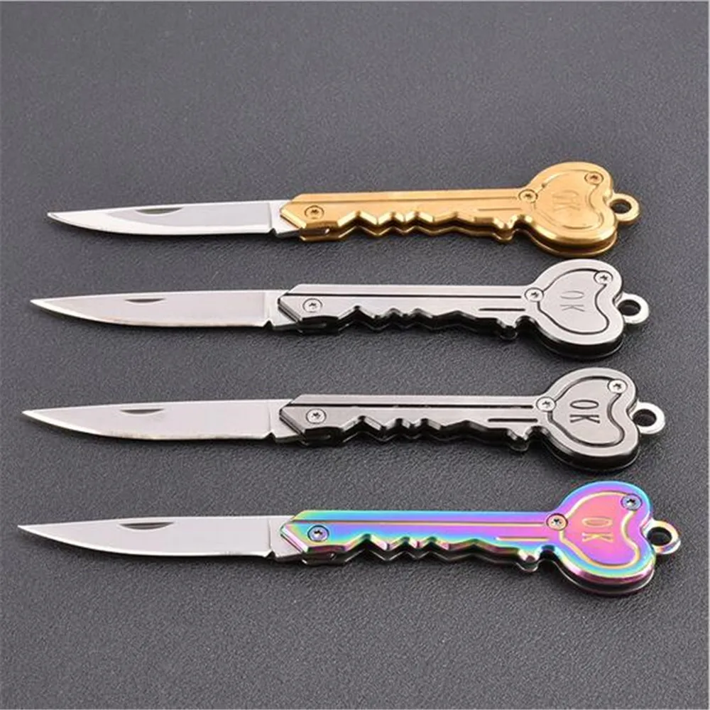 

Knife Mini Key Opener Survive gadget Keychain Fold Pocket Keyring Ring Box Package Multi Tool Camp Outdoor Blade Letter Open kit