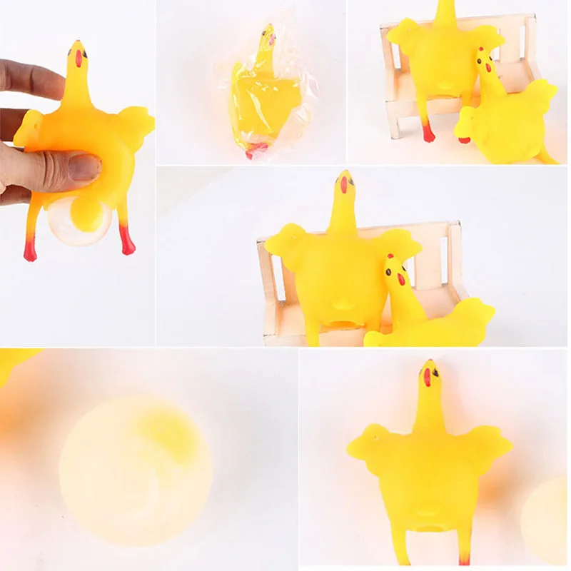 1 шт. яйцо кур-несушек игрушка многоразовый шар для стресса надутая курица аксессуары для Хэллоуина забавные гаджеты милые брелоки детские игрушки