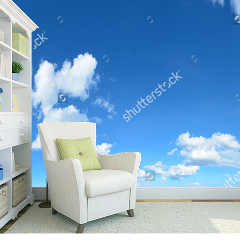 Custom Ceiling Wallpaper,blue Sky For The Living Room Bedroom Ceiling