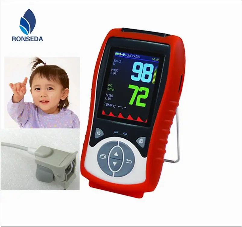 

Child/pediatric portable Pulse Oximeter with Child fingerclip SPO2 sensor and Temperature probe,li-battery,free shipping