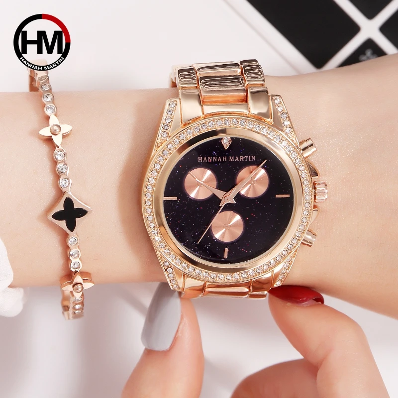 Дизайн, женские часы из розового золота, Япония, кварцевый механизм, стразы, роскошный бриллиант, женские водонепроницаемые повседневные креативные наручные часы