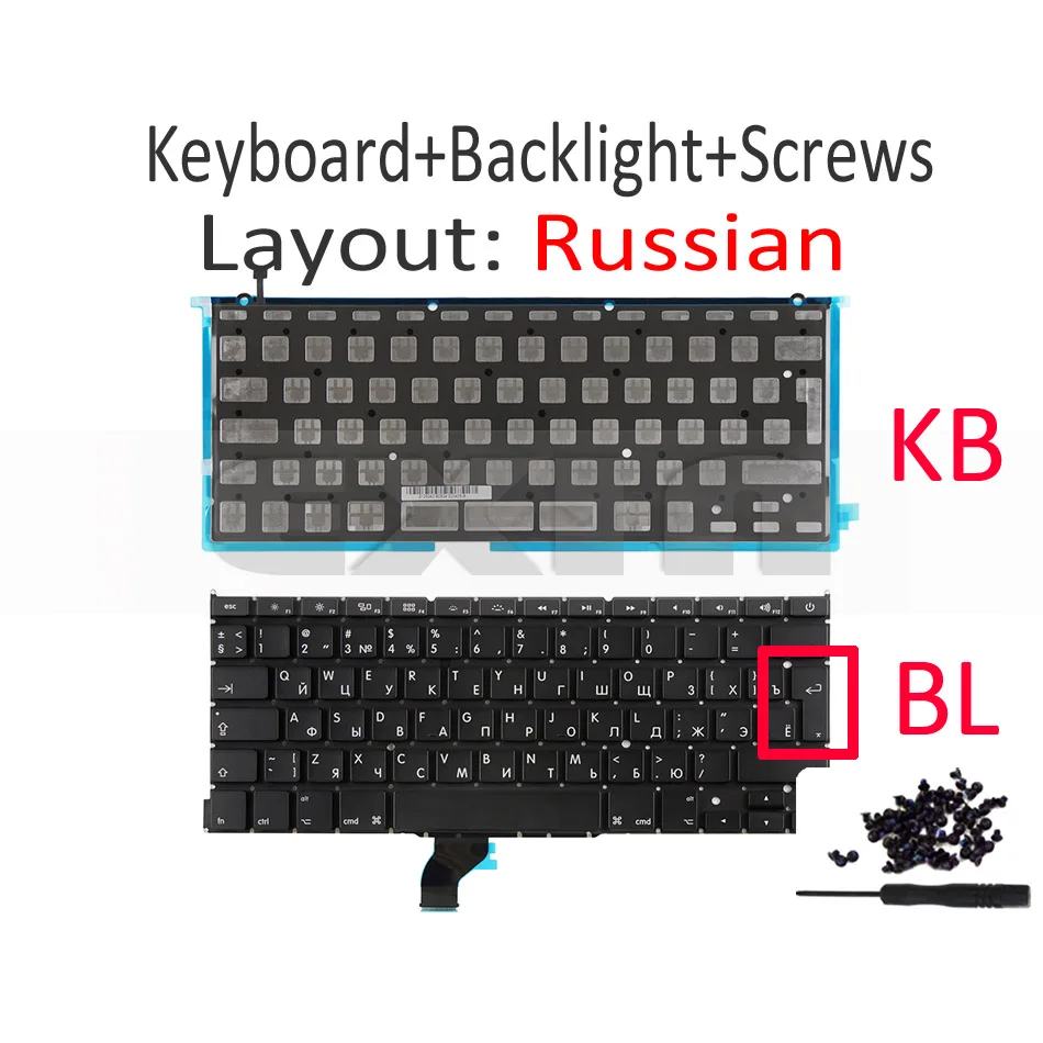 US Keyboard+BackLight+Screws for MacBook Pro Retina 13” A1502 2013 2014 2015 New