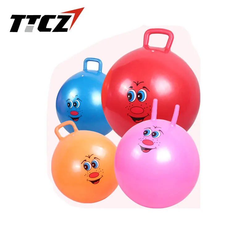 Kinder Aufblasbarer Hopfen Ball Fitness Ball Springball mit Griff Spielzeug 