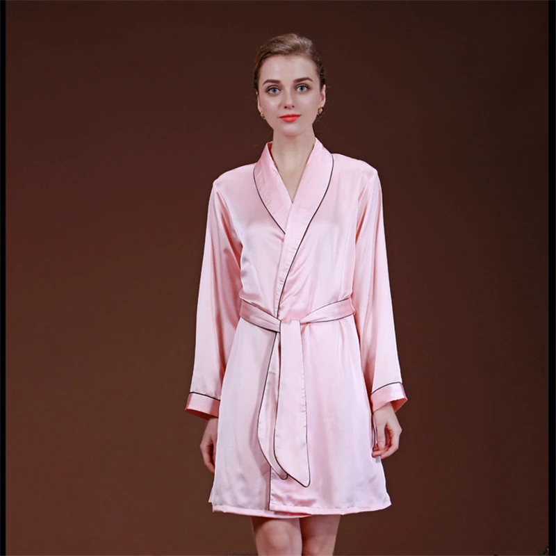 2018 Autumn Women Sexy Faux Silk Satin Robes Hot Sale Kimono Yukata